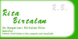 rita birtalan business card